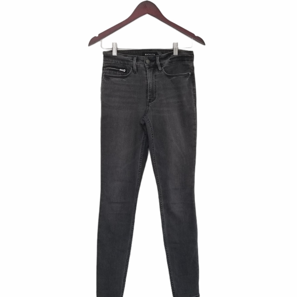 Athleta Sculptek Ultra Skinny High Rise Jeans Size 0 Carbon Wash.